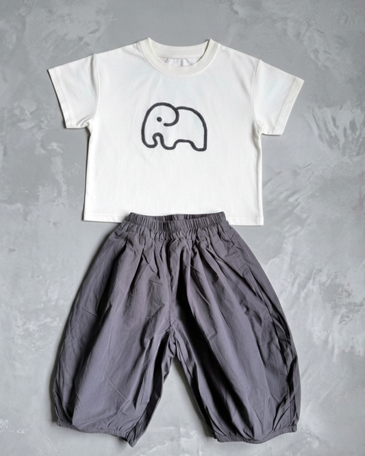 Grey Elephant Pants Set