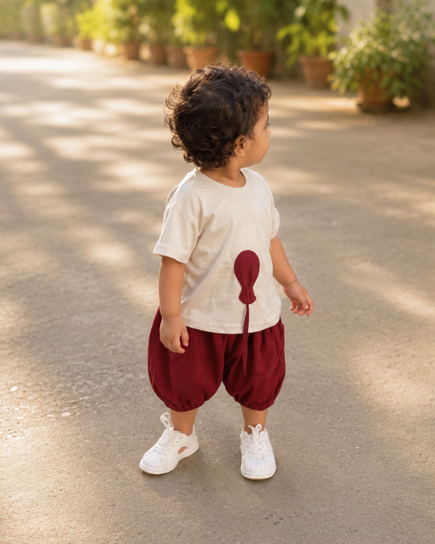 Hot Air White Shorts Set