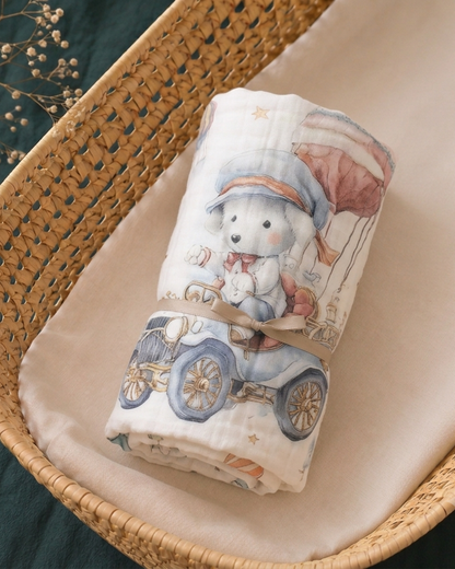 Balloon & Bear Washcloth