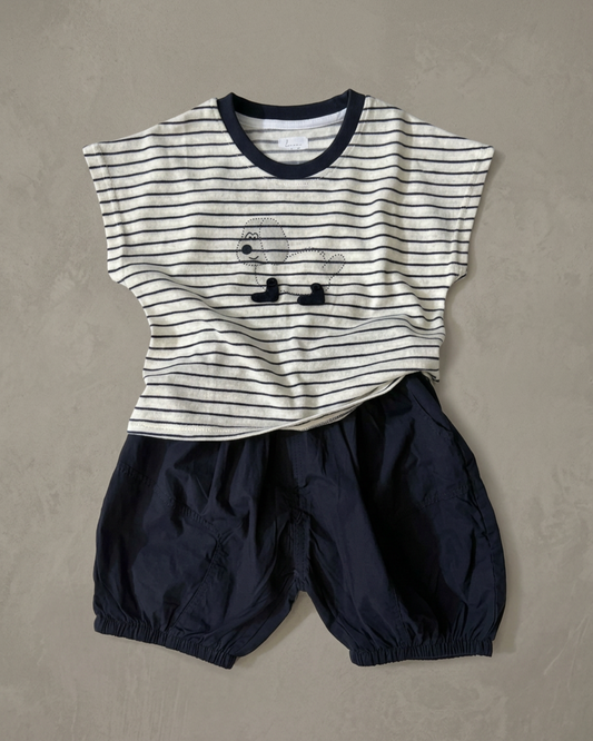 Pup Striped Shorts Set