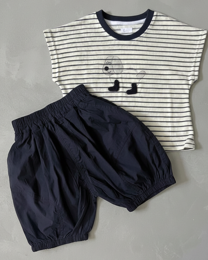 Pup Striped Shorts Set