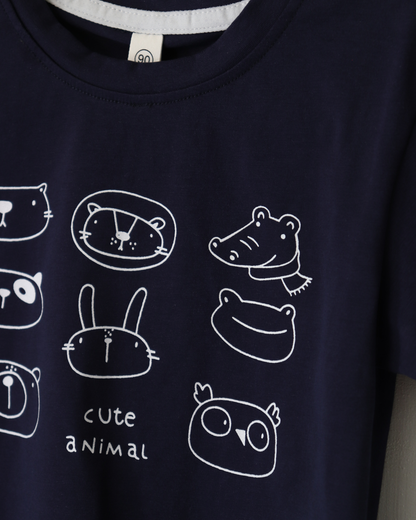 Animal Sketch Blue T-Shirt