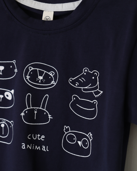 Animal Sketch Blue T-Shirt