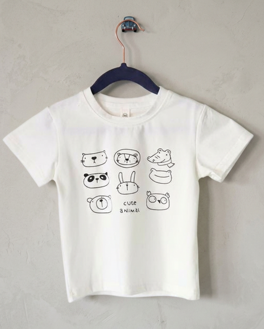 Animal Sketch White T-Shirt