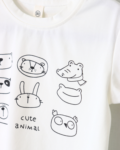 Animal Sketch White T-Shirt
