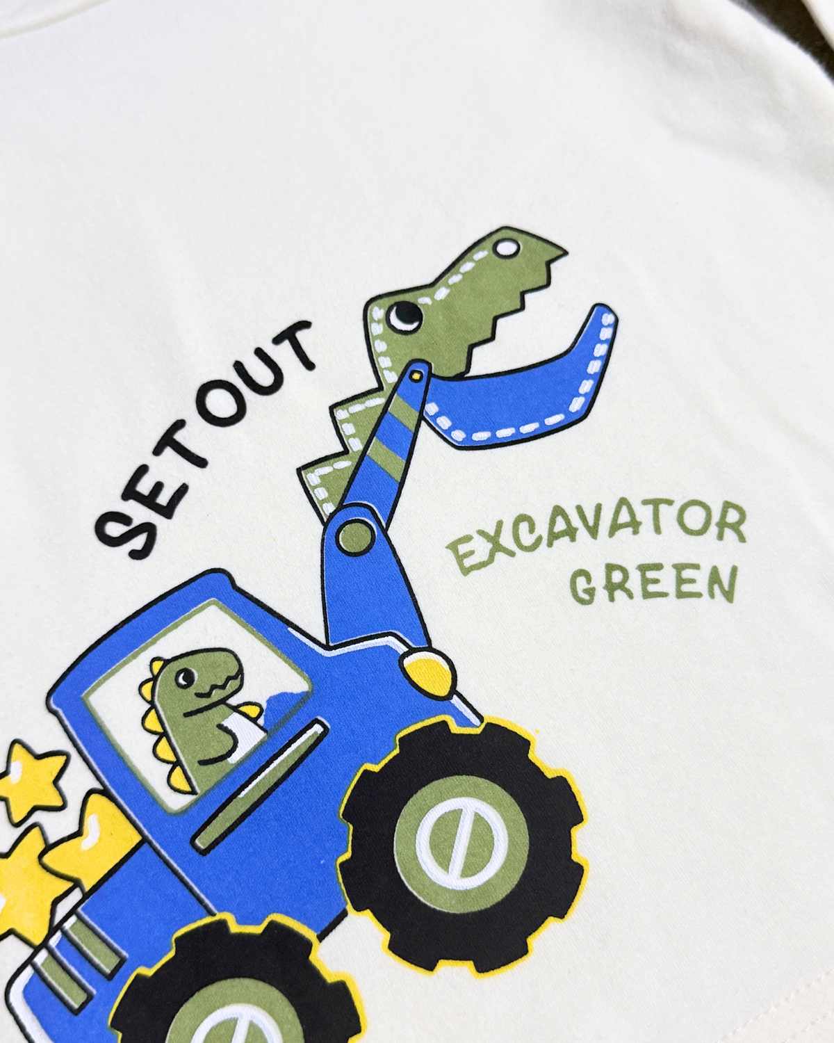 Excavator Dino White T-Shirt