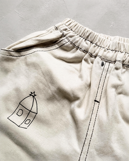 Happy Doodles Ivory Denim Pants