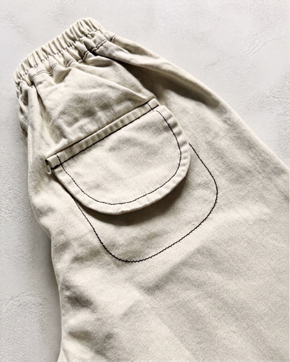 Happy Doodles Ivory Denim Pants
