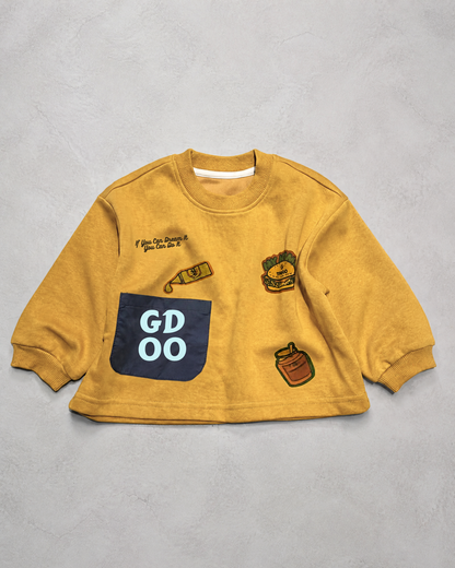 Graphic Orange Oversized Sweatshirt