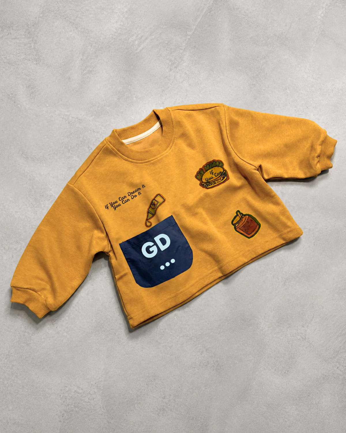 Graphic Orange Oversized Sweatshirt