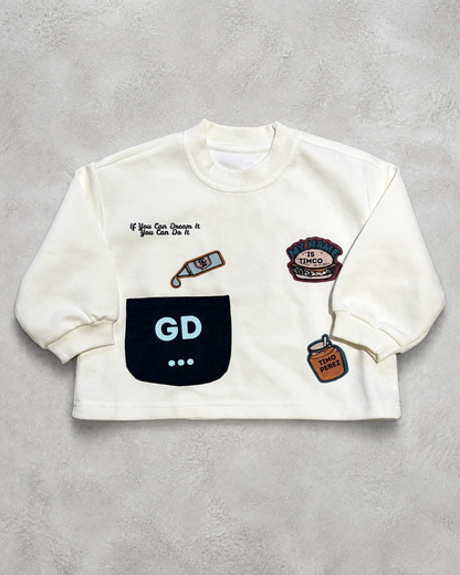 Graphic White Oversized Sweatshirt