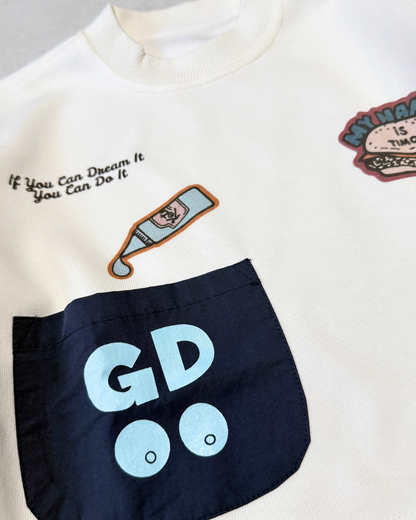 Graphic White Oversized Sweatshirt