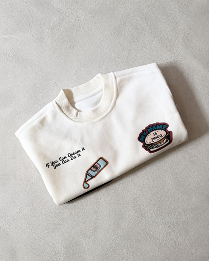 Graphic White Oversized Sweatshirt