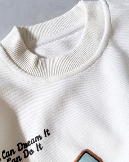Graphic White Oversized Sweatshirt