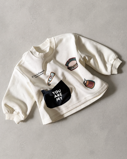 Graphic White Oversized Sweatshirt