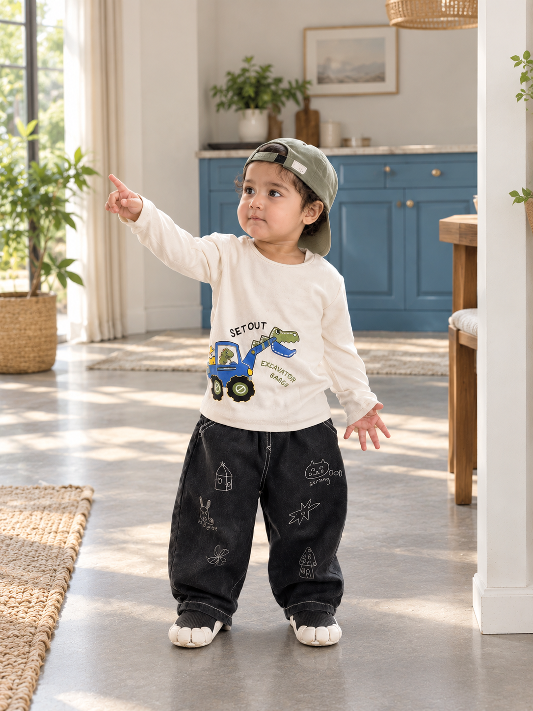 Excavator Dino White T-Shirt