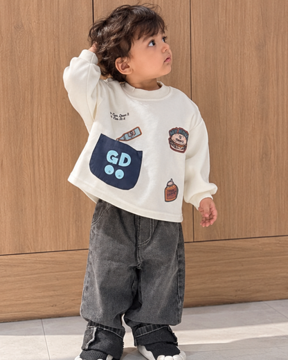 Graphic White Oversized Sweatshirt